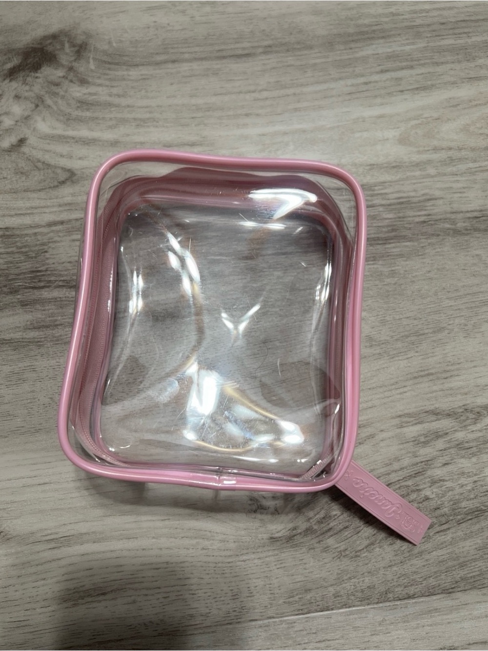 Sol de Janeiro Clear Cosmetic Pouch with Pink Trim